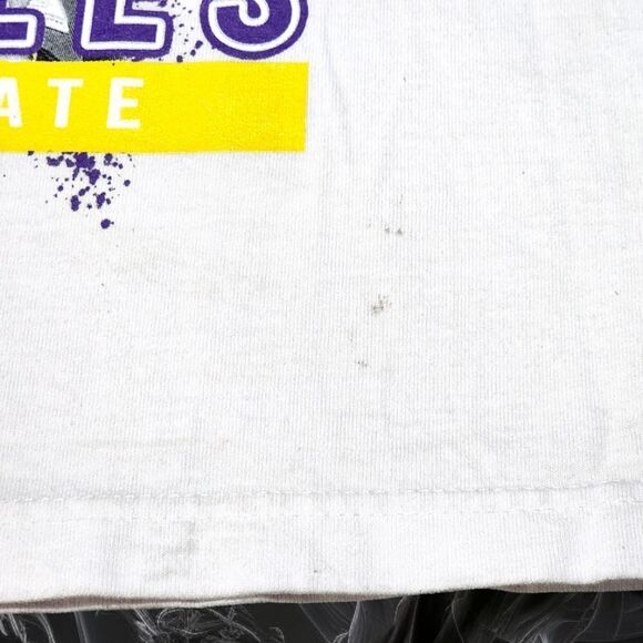 Nipsey Hussle Unisex Lakers Heavyweight Tee White Purple & Gold M TINY FLAWS - Picture 5 of 13
